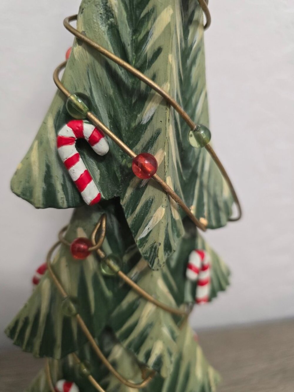 Fitz And Floyd Christmas Tree Figurine With Candy Canes & Beads 19" Tall - Picture 9 of 10